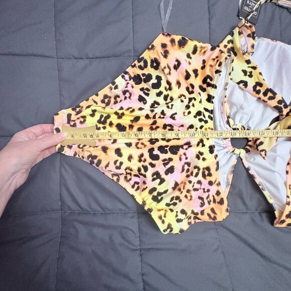 Bar III Summer Heat Animal-Print O-Ring Monokini Swimsuit - Size: Medium - NWT - Picture 14 of 14